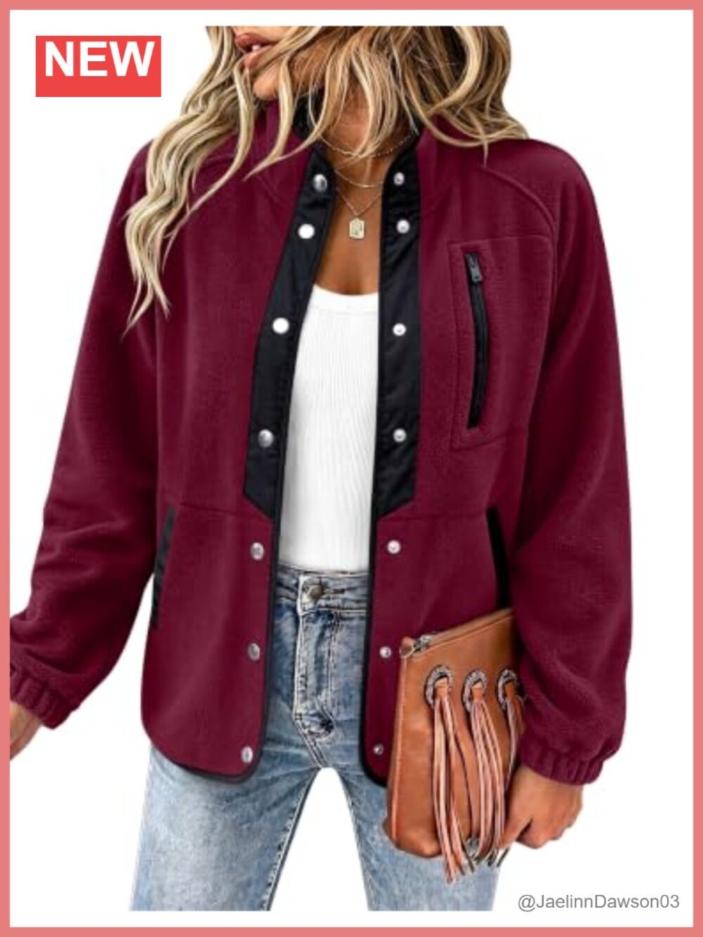 Zeagoo Fleece Jacket Western Aztec Print Snap Button Down Outerwear